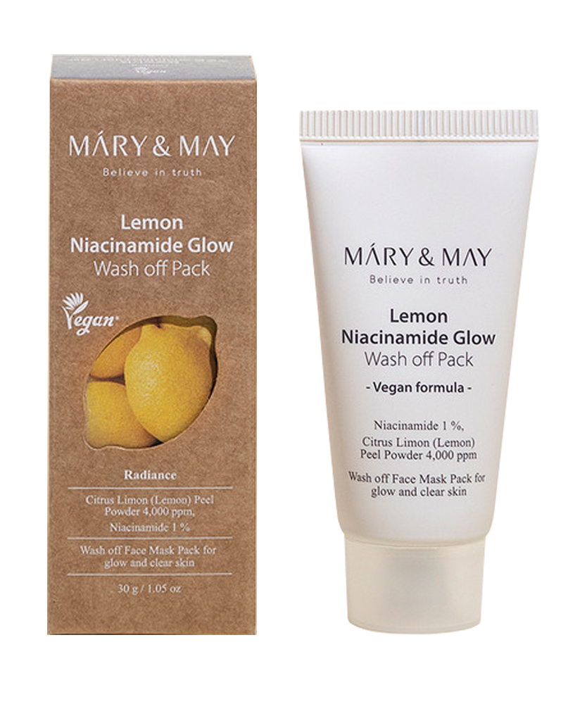 MARY&MAY Lemon Niacinamide Glow Wash off Pack Глиняная маска с ниацинамидом и лимоном, 30 гр. MARY&MAY Lemon Niacinamide Glow Wash off Pack Глиняная маска с ниацинамидом и лимоном, 30 гр.