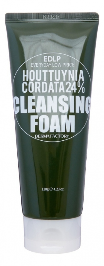 DERMA FACTORY Houttuynia Cordata 24% Cleansing Foam Пенка для лица с экстрактом хауттюйнии, 120 мл DERMA FACTORY Houttuynia Cordata 24% Cleansing Foam Пенка для лица с экстрактом хауттюйнии, 120 мл